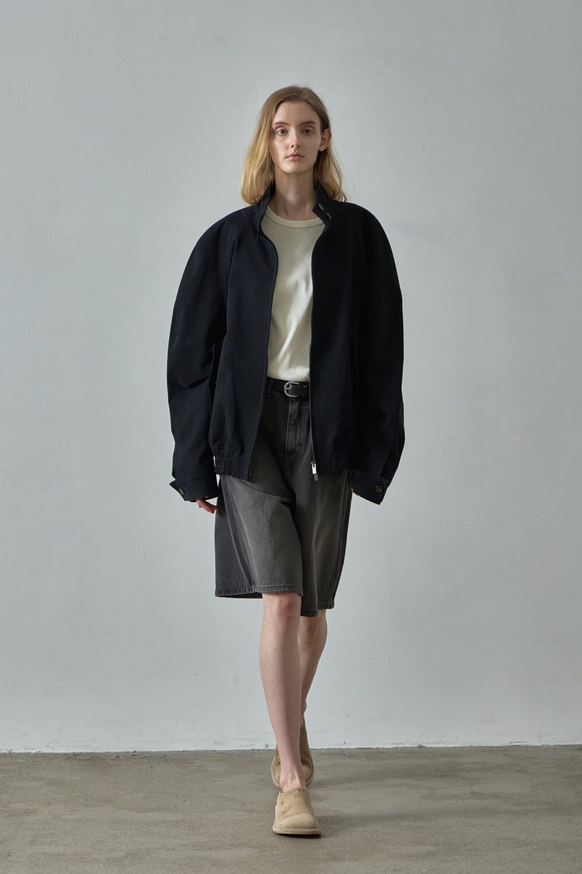 Oversized Fit Cotton Blouson_black