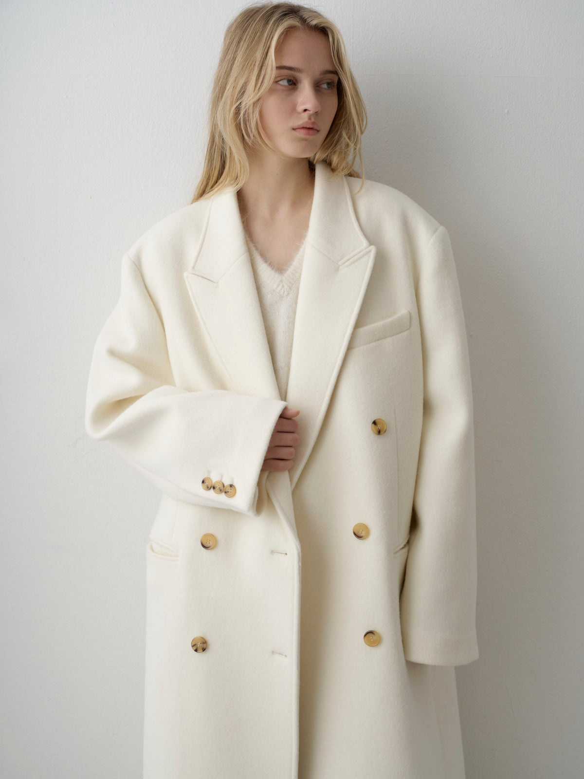 Cashmere double coat_ivory