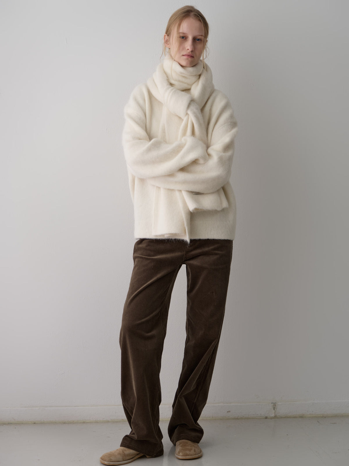 Alpaca Henley Neck Sweater_ivory