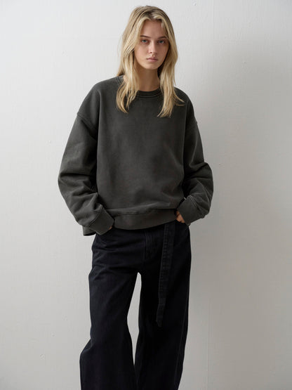 Oversized Fit Pigment Sweatshirt_charcoal