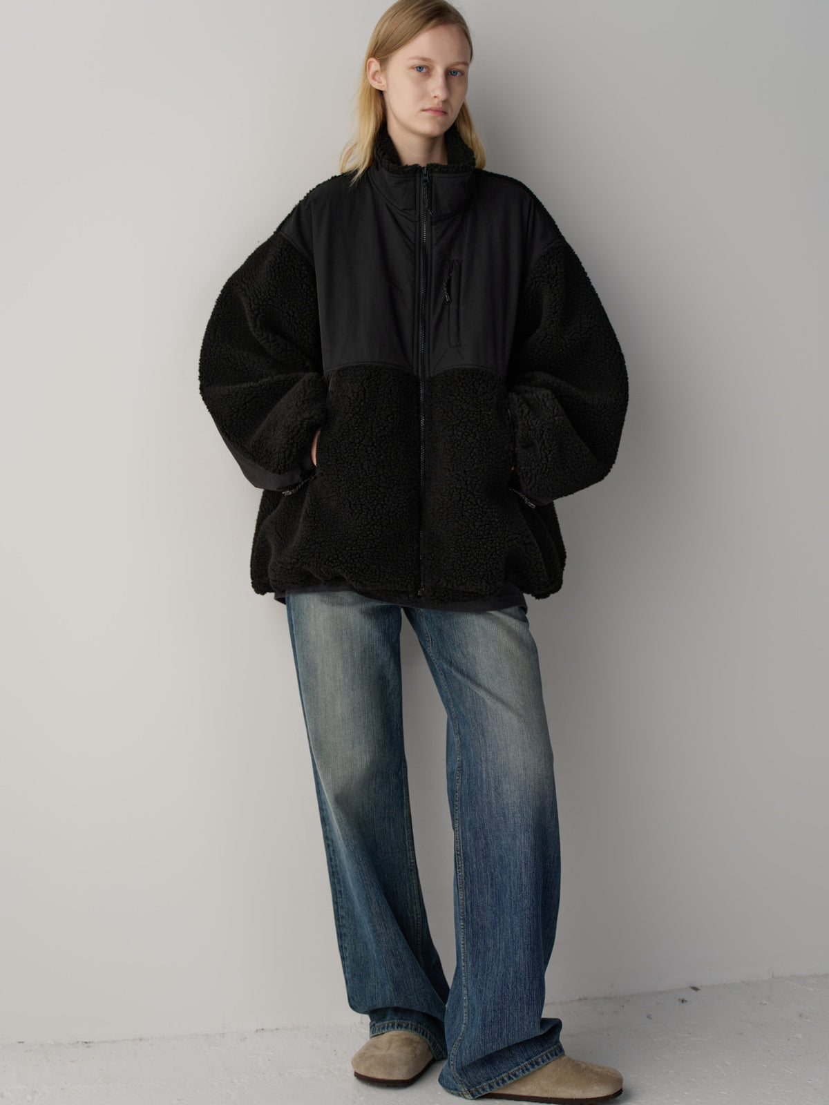 Fleece Zip-Up Jumper_black