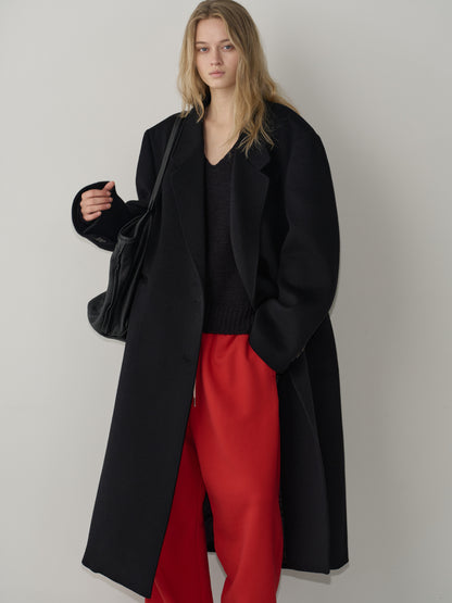 Cashmere Stand Collar Coat_black