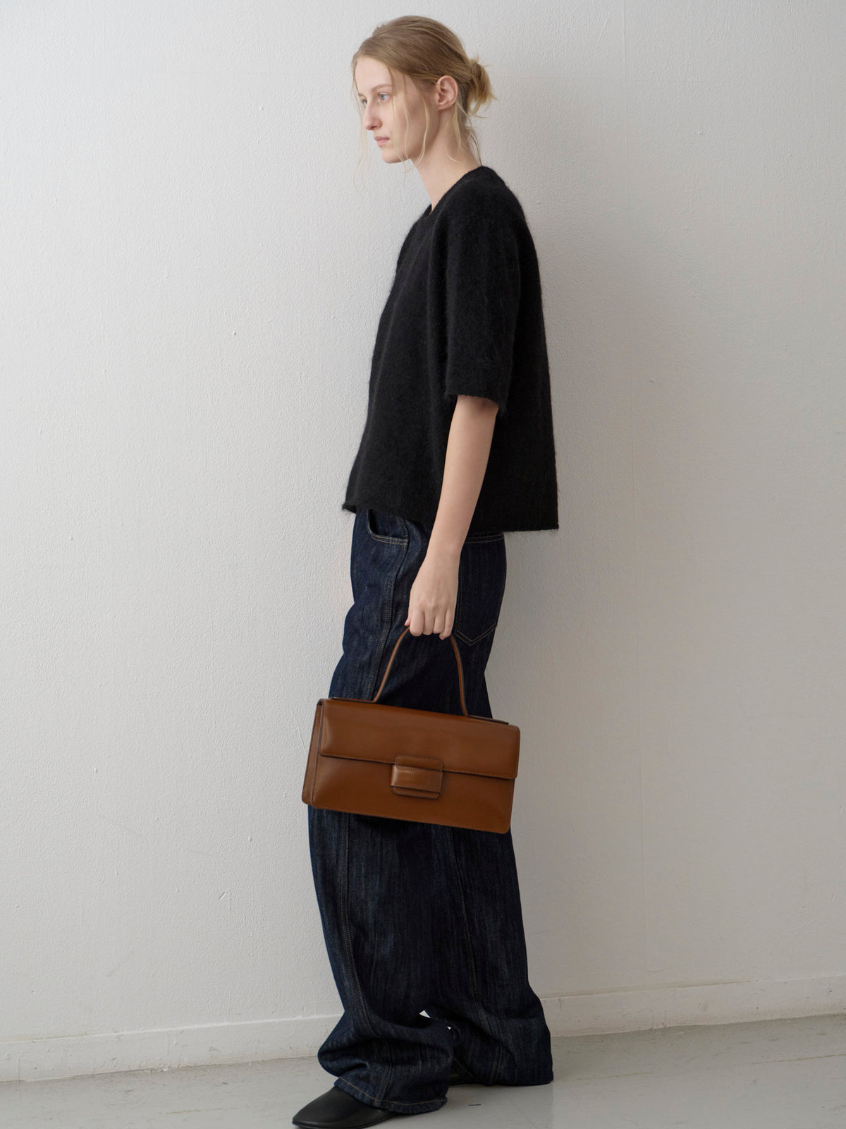 Mohair Half Sleeve Sweater_black