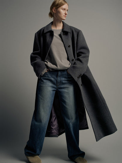 Cashmere Straight Mac Coat_charcoal