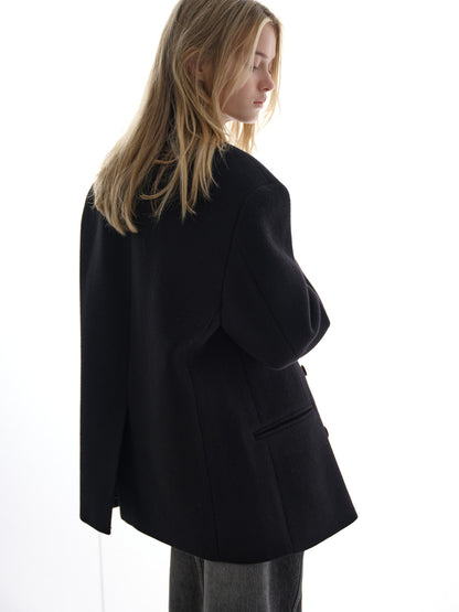 Cashmere Double Half Coat_black