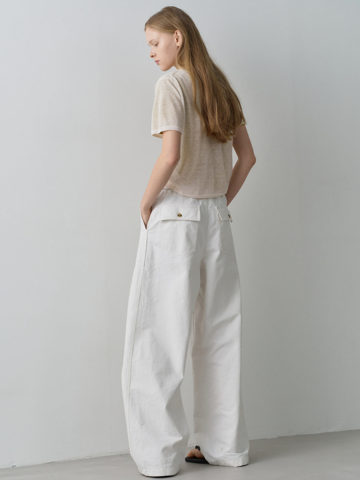 String Fatigue Pants_white