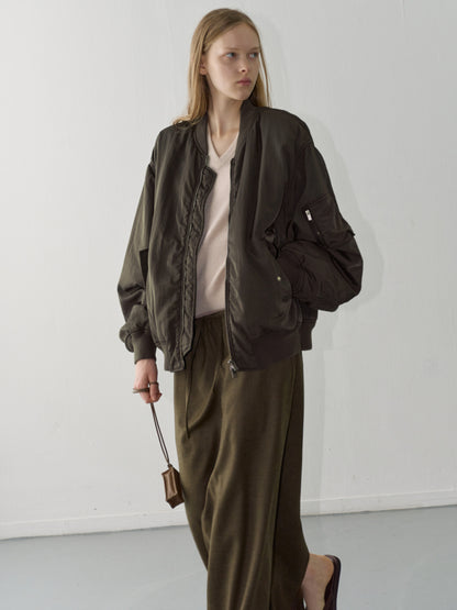 Oversized Bomber Jacket_brown