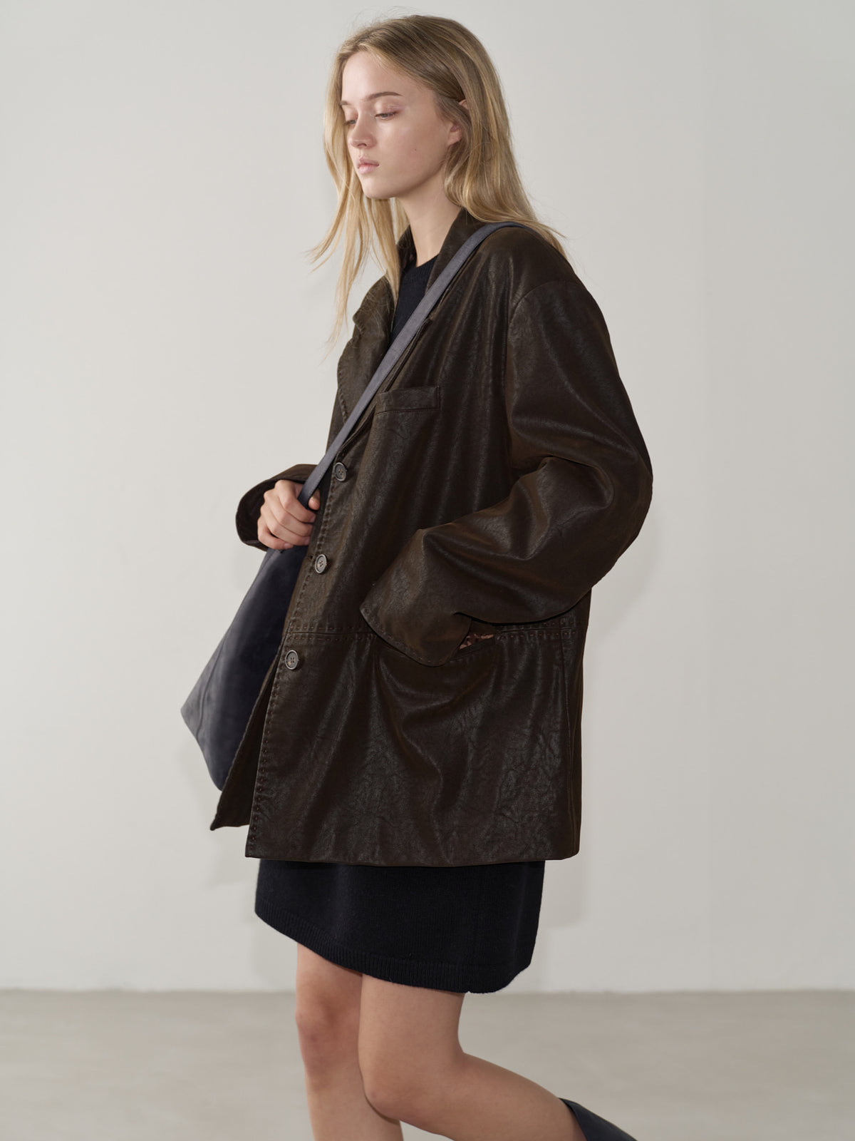 Heritage Padded Leather Jacket_brown