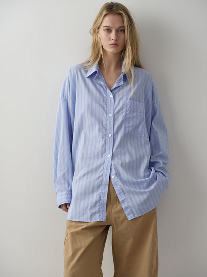 Vintage Stripe Shirt_sky blue