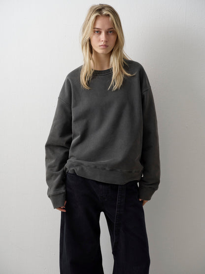Oversized Fit Pigment Sweatshirt_charcoal
