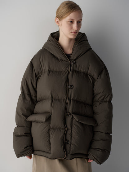 Goose Down Hooded Puffer_brown