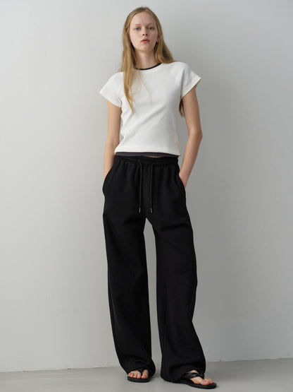 Curved Sweat Pants_black