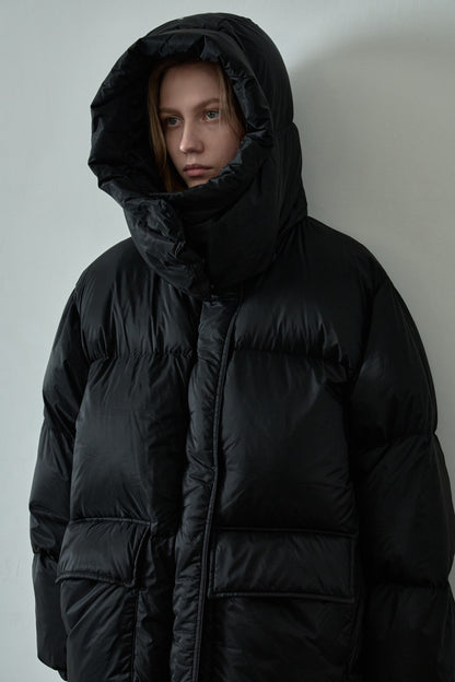 Goose down half padded_black