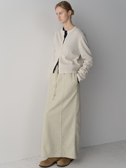 Wool Fleece Banding Skirt_oatmeal