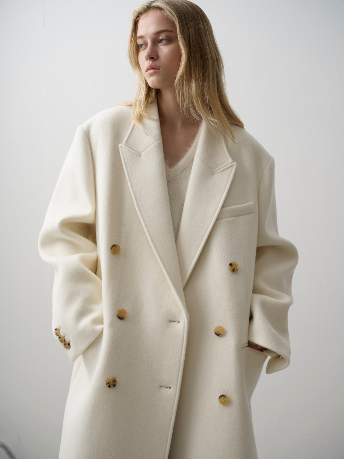 Cashmere double coat_ivory