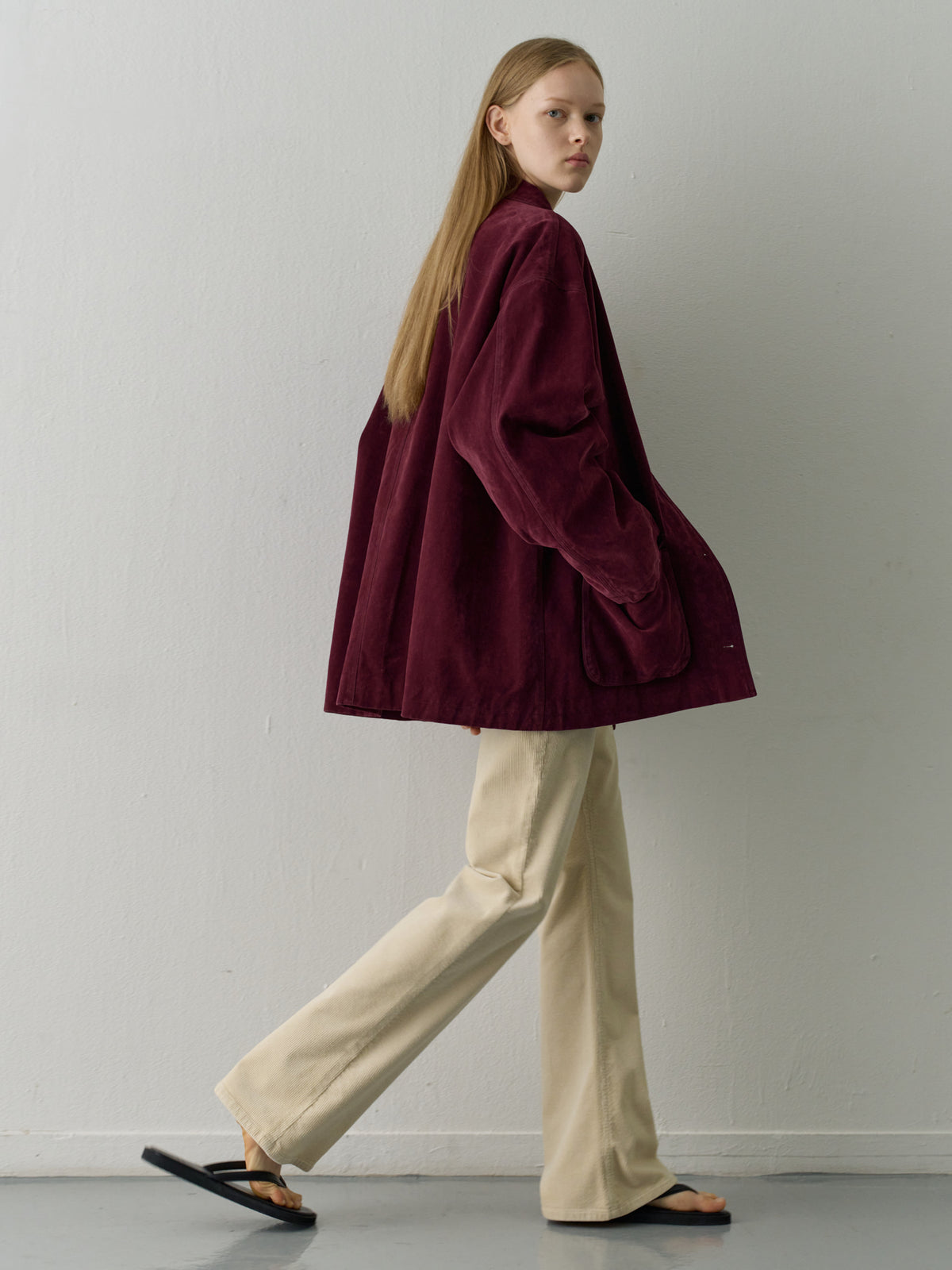 Corduroy Bootcut Pants_cream