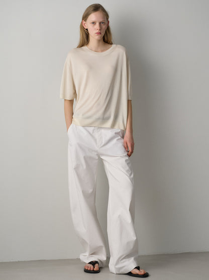 Round Curved Pants_white