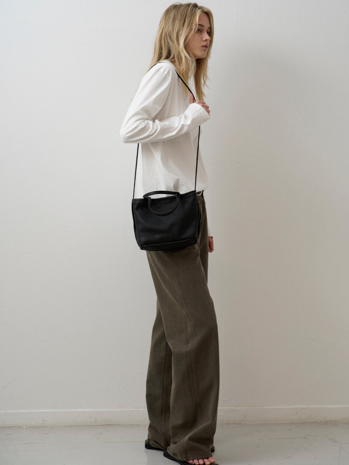 Striped Straight Denim_khaki