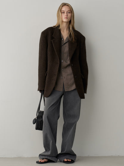 Alpaca Blazer Coat_brown