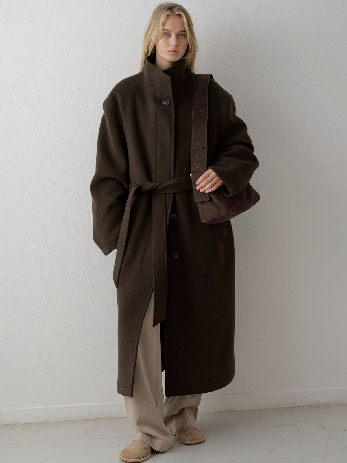 Cashmere High-neck Coat_dark brown