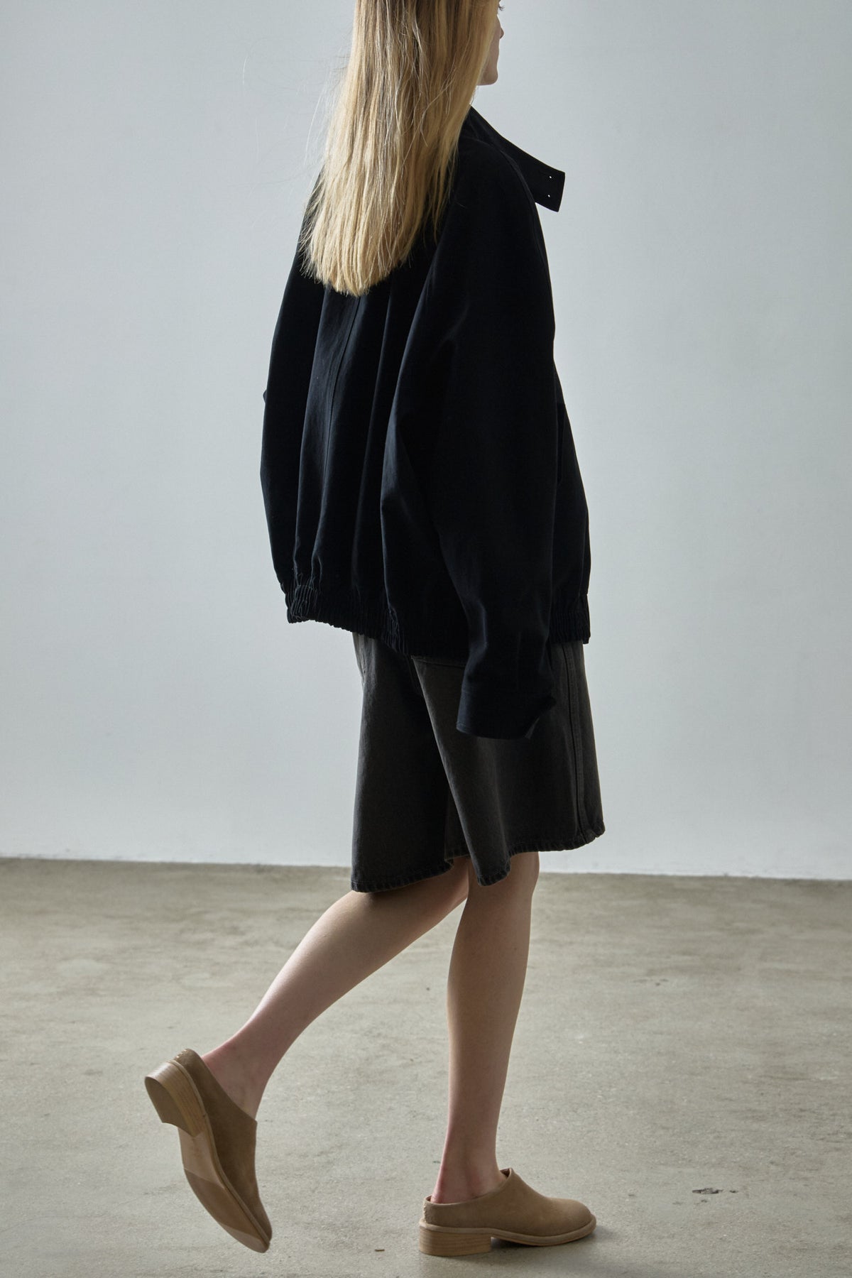 Oversized Fit Cotton Blouson_black