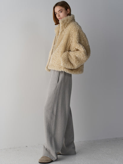 Curved Warm Sweatpants_melange grey