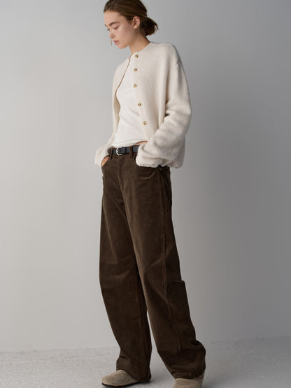 Alpaca Mock-neck Cardigan_ivory