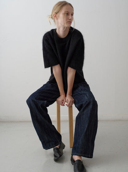 Mohair Half Sleeve Sweater_black