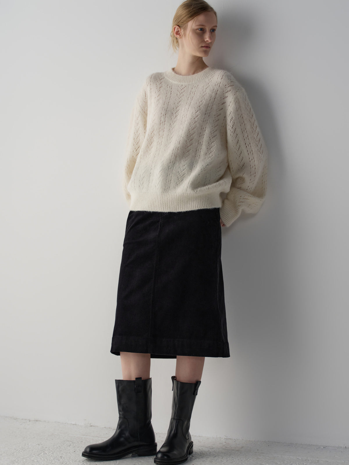 Alpaca Pointel Knit_ivory