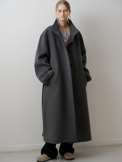 Cashmere High-neck Coat_charcoal