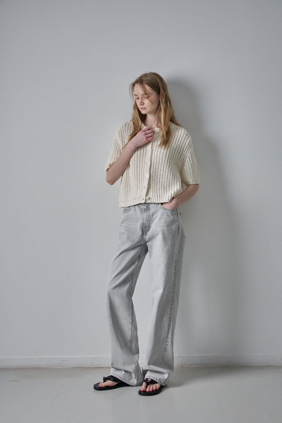 Classic Straight Jeans_light grey