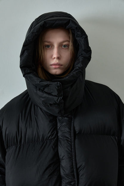 Goose down half padded_black