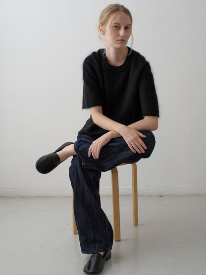 Mohair Half Sleeve Sweater_black