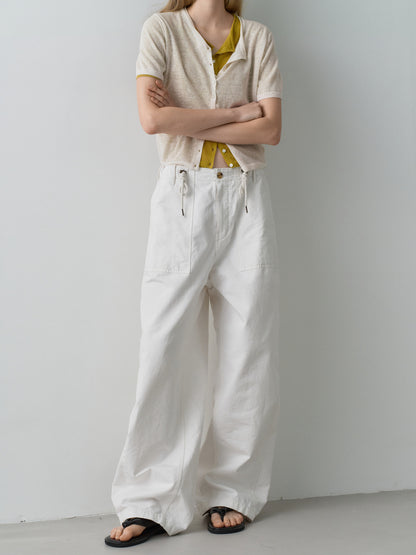 String Fatigue Pants_white