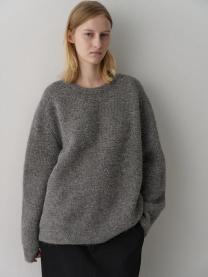 Alpaca Pullover Sweater_charcoal