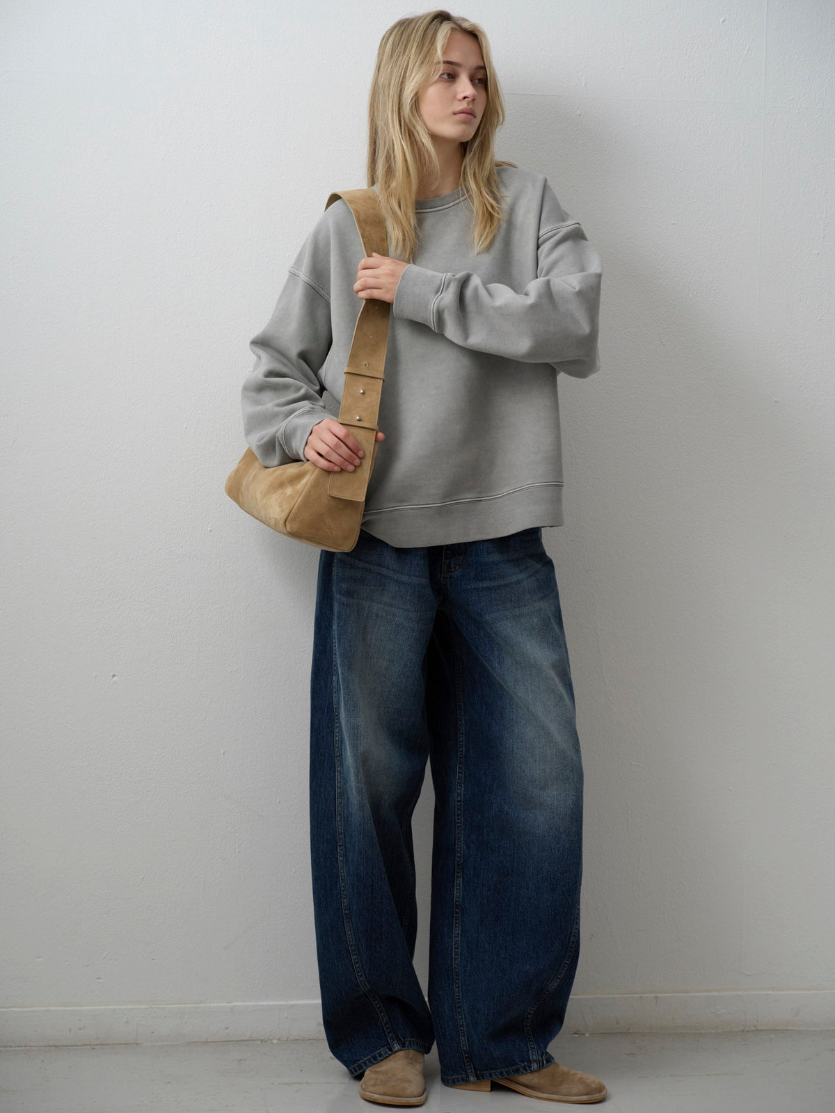 Oversized Fit Pigment Sweatshirt_grey