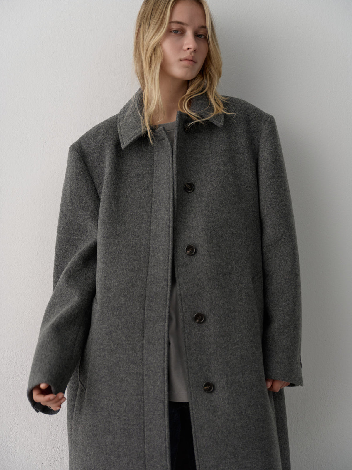 Cashmere Straight Mac Coat_charcoal