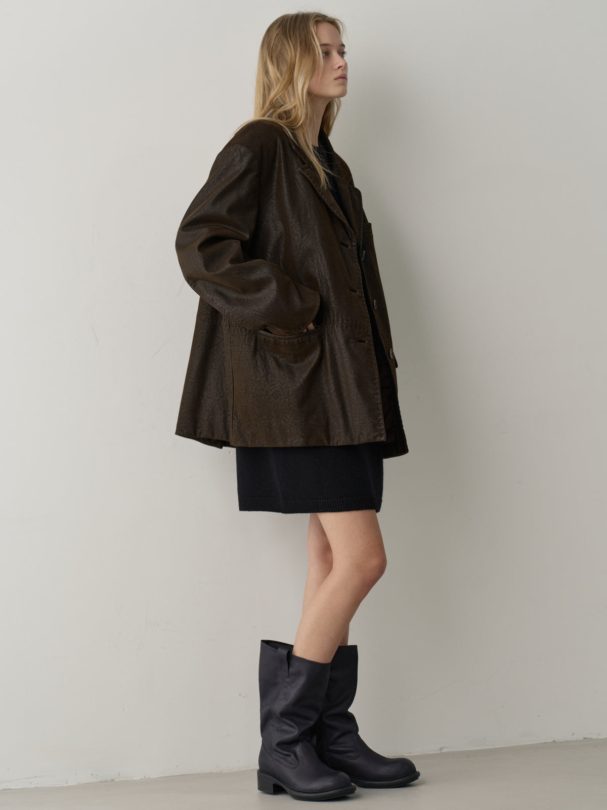 Heritage Padded Leather Jacket_brown
