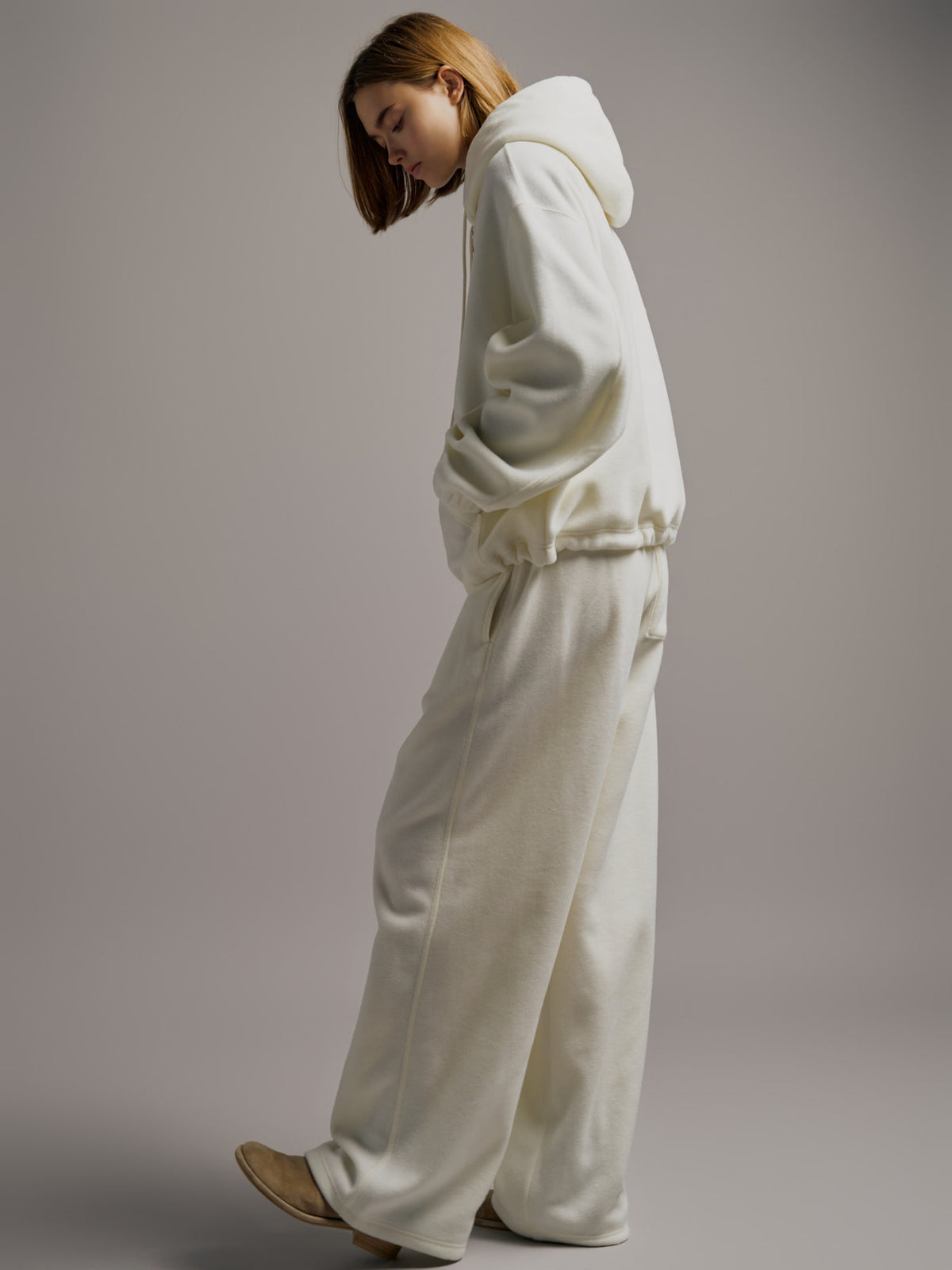 Wool Fleece Banding Pants_ivory