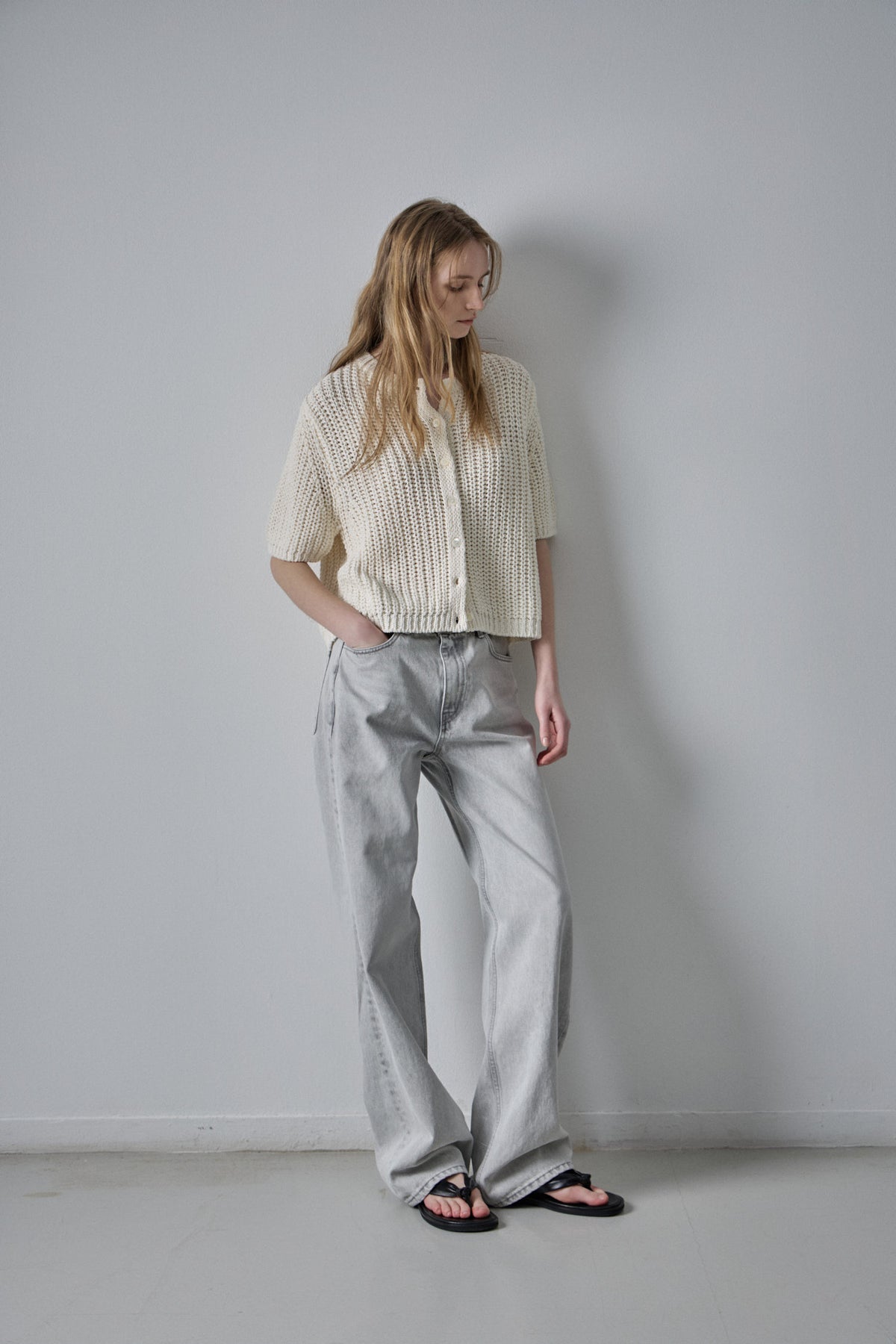 Classic Straight Jeans_light grey