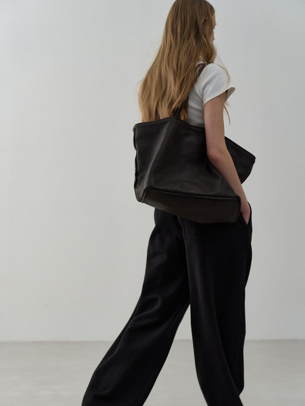 Curved Sweat Pants_black