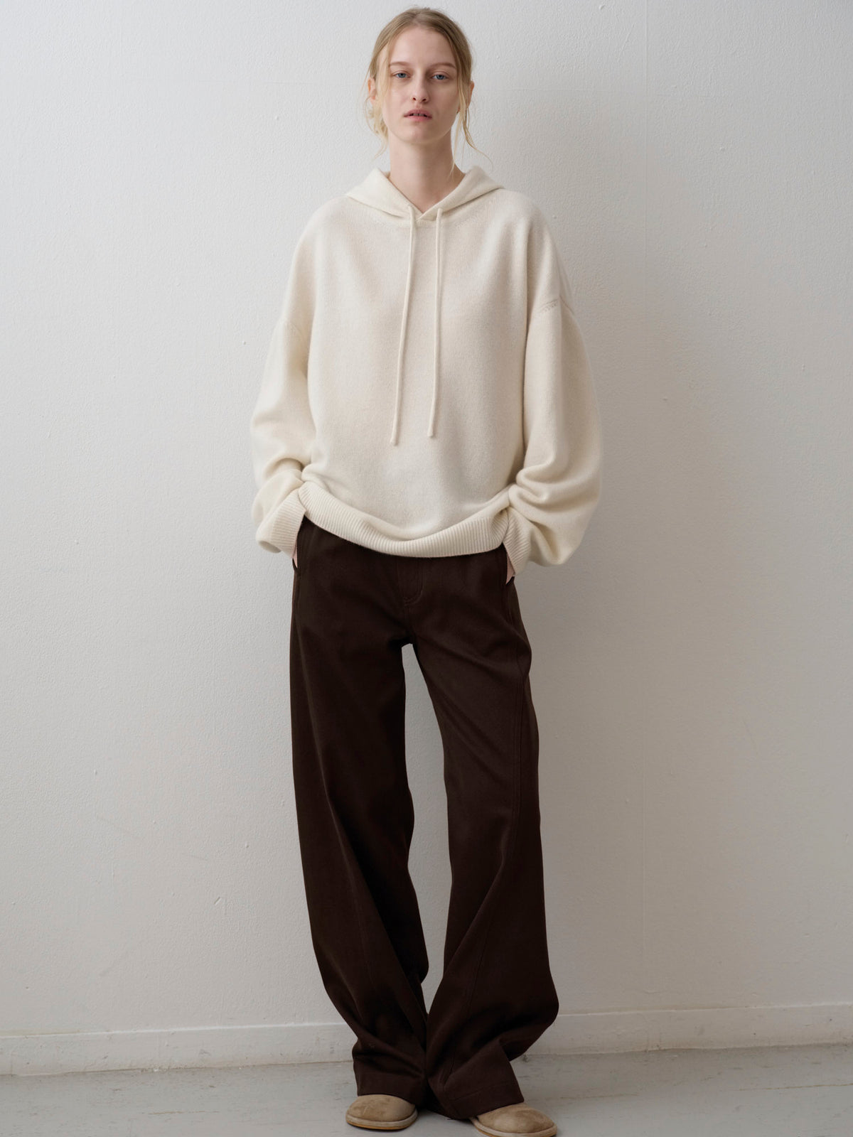 Cashmere Hooded Pullover_ivory