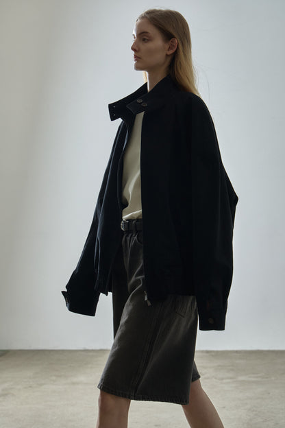 Oversized Fit Cotton Blouson_black