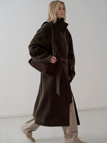 Cashmere High-neck Coat_dark brown