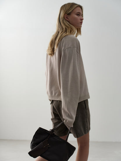 Breeze Tote Washed Leather Bag_chocolate