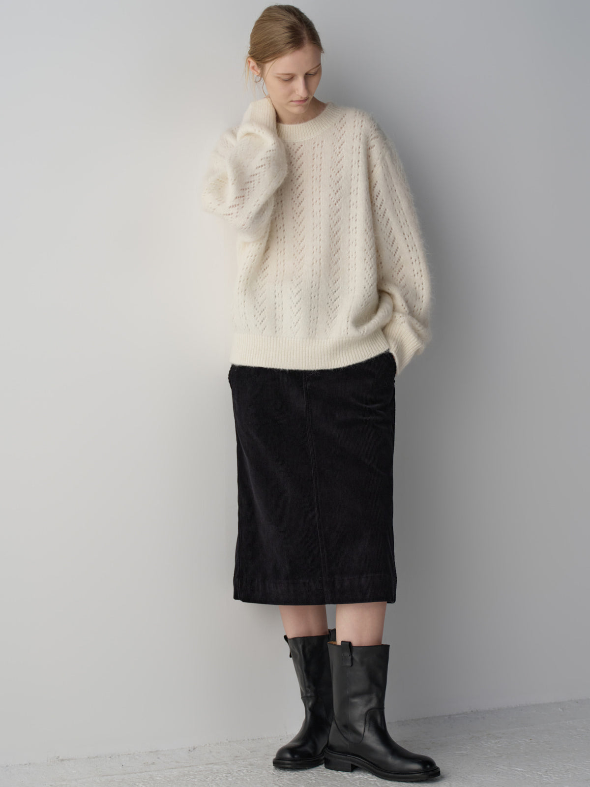 Alpaca Pointel Knit_ivory