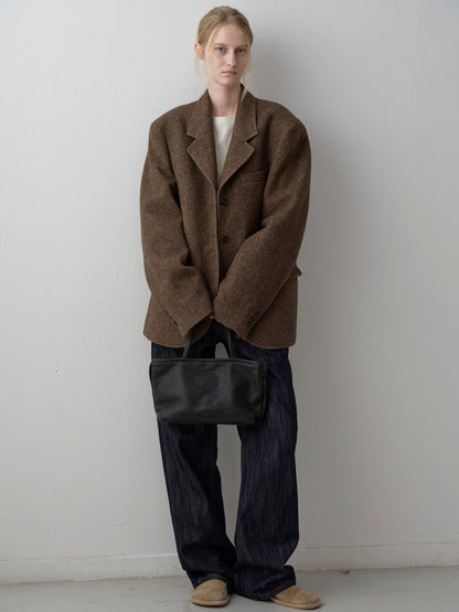 Breeze Washed Leather Tote Bag_Black