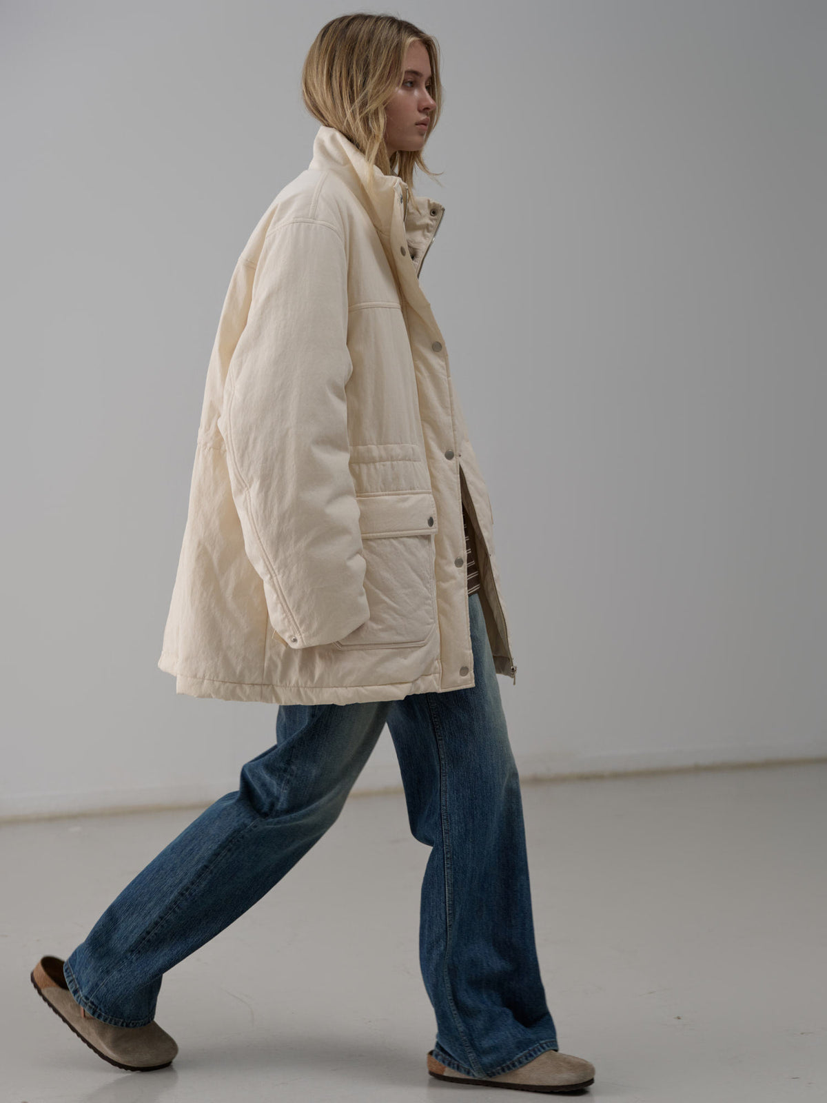 Vintage Padded Jumper_ivory