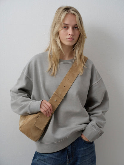 Oversized Fit Pigment Sweatshirt_grey