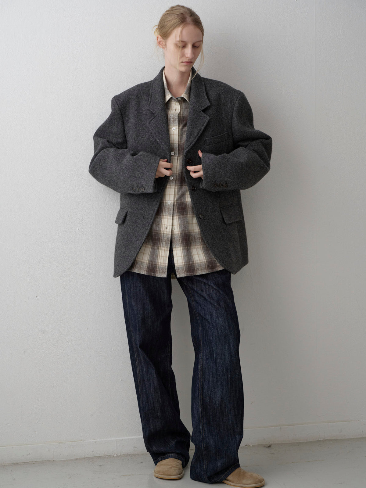 Alpaca 3-Button Jacket_charcoal